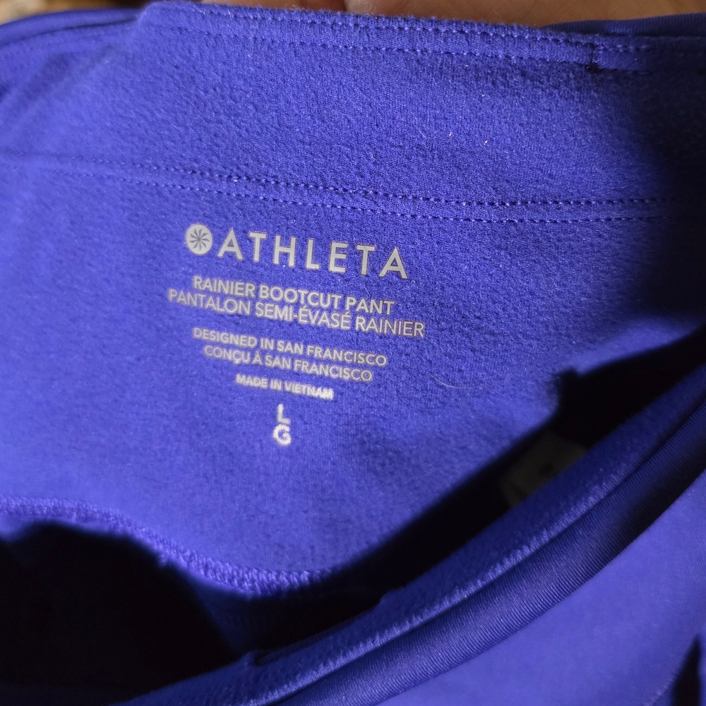 Athleta Cold Weather Rainier High Rise Bootcut Leggings - Borealis Blue - Large - Picture 9 of 10